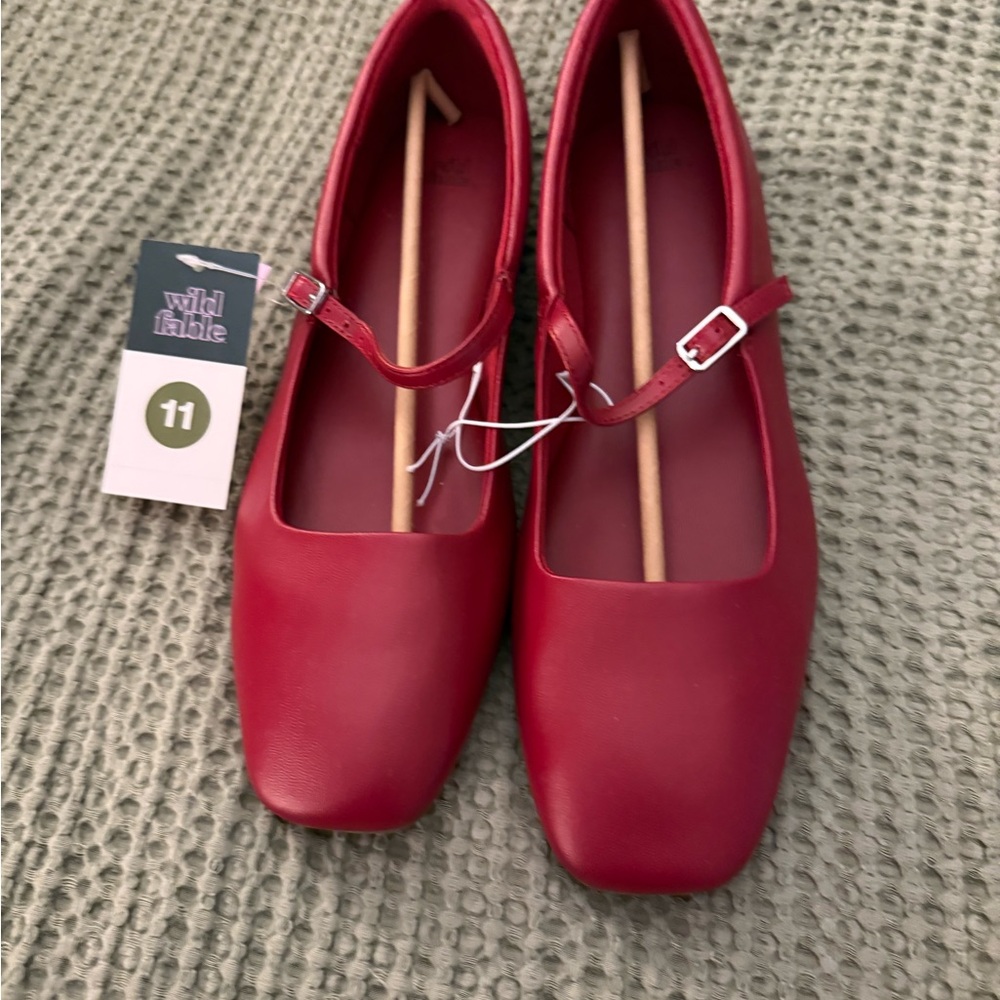 Wild Fable Red Mary Jane Flats
